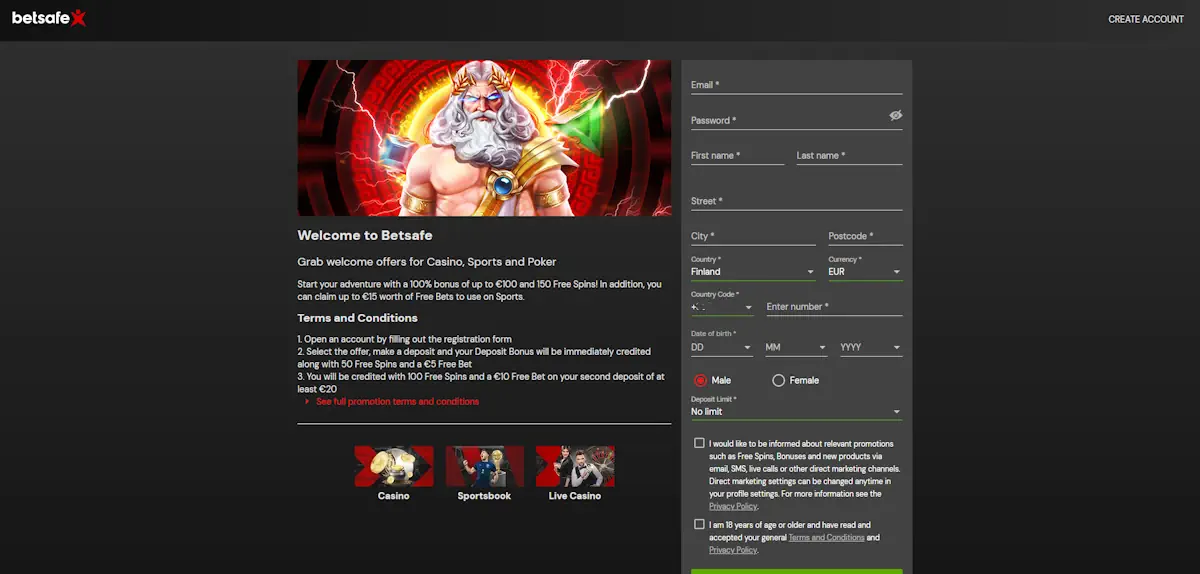 Betsafe How to create your Betsafe Nigeria account Screenshot